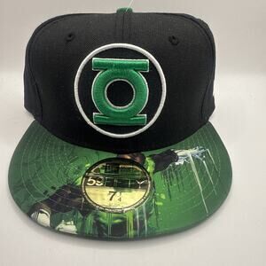 New Era DC 59fifty 7 1/4 Green Lantern Fitted Cap, Graphic Brim.